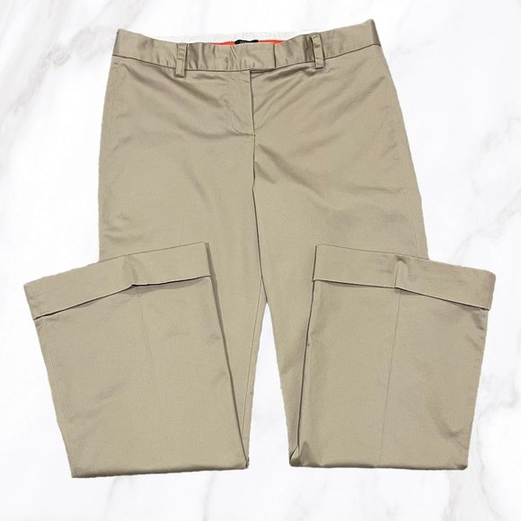 J.Crew‎ Women's City Fit Flare Leg Cuffed Hem Low Rise Khaki Pants, Size 10 - Picture 2 of 7
